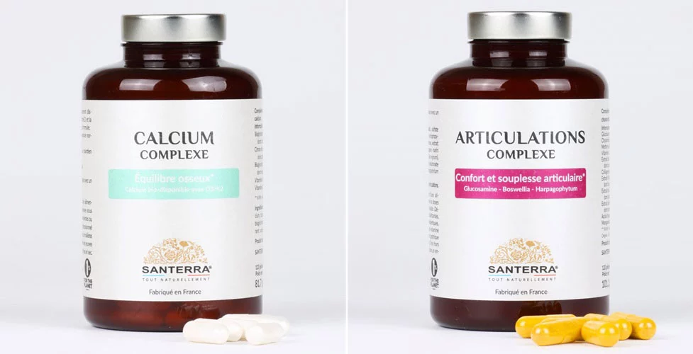 Santerra Calcium Complexe va Santerra Articulations Complexe 1 2 sản phẩm cần và tốt cho xương khớp của Santerra Pháp
